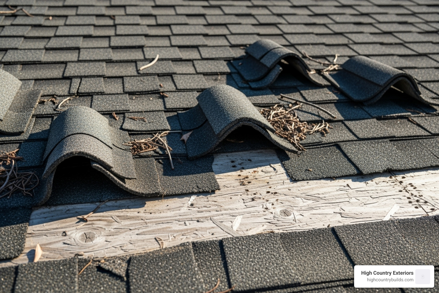 Curling or missing asphalt shingles - Roof maintenance Twin Falls