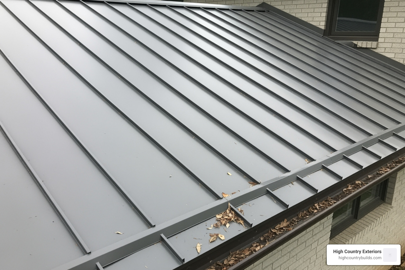 Standing seam metal roof on a low-slope residential section - Low slope roofing