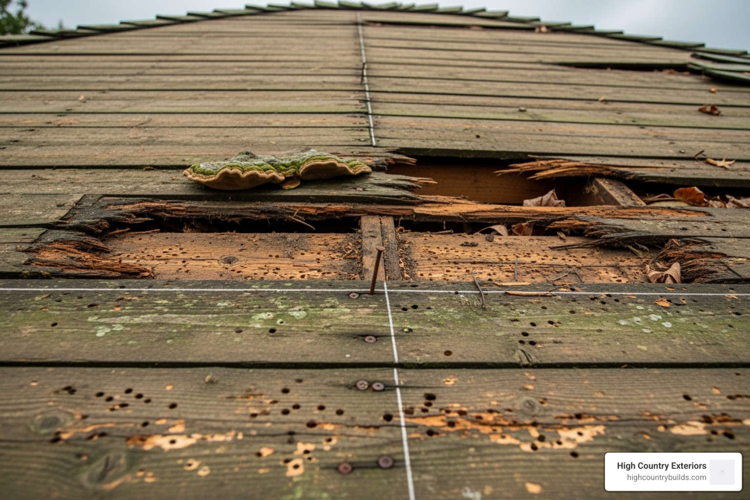 damaged roof decking being exposed after shingle removal - cost to reroof house