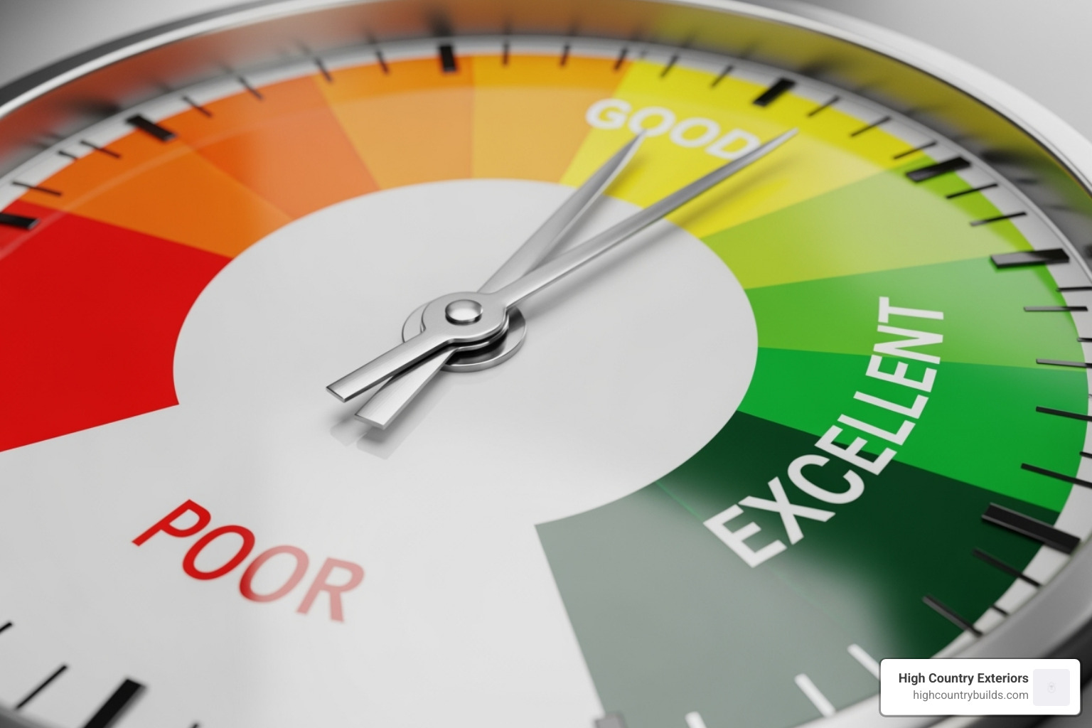 credit score dial - Financing roof replacement