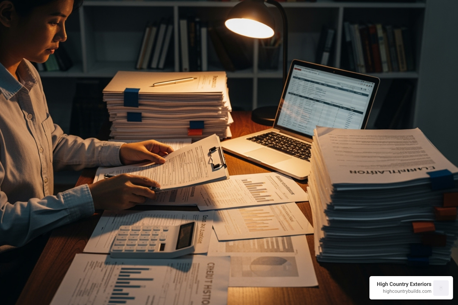 person gathering documents for loan application - Financing roof replacement