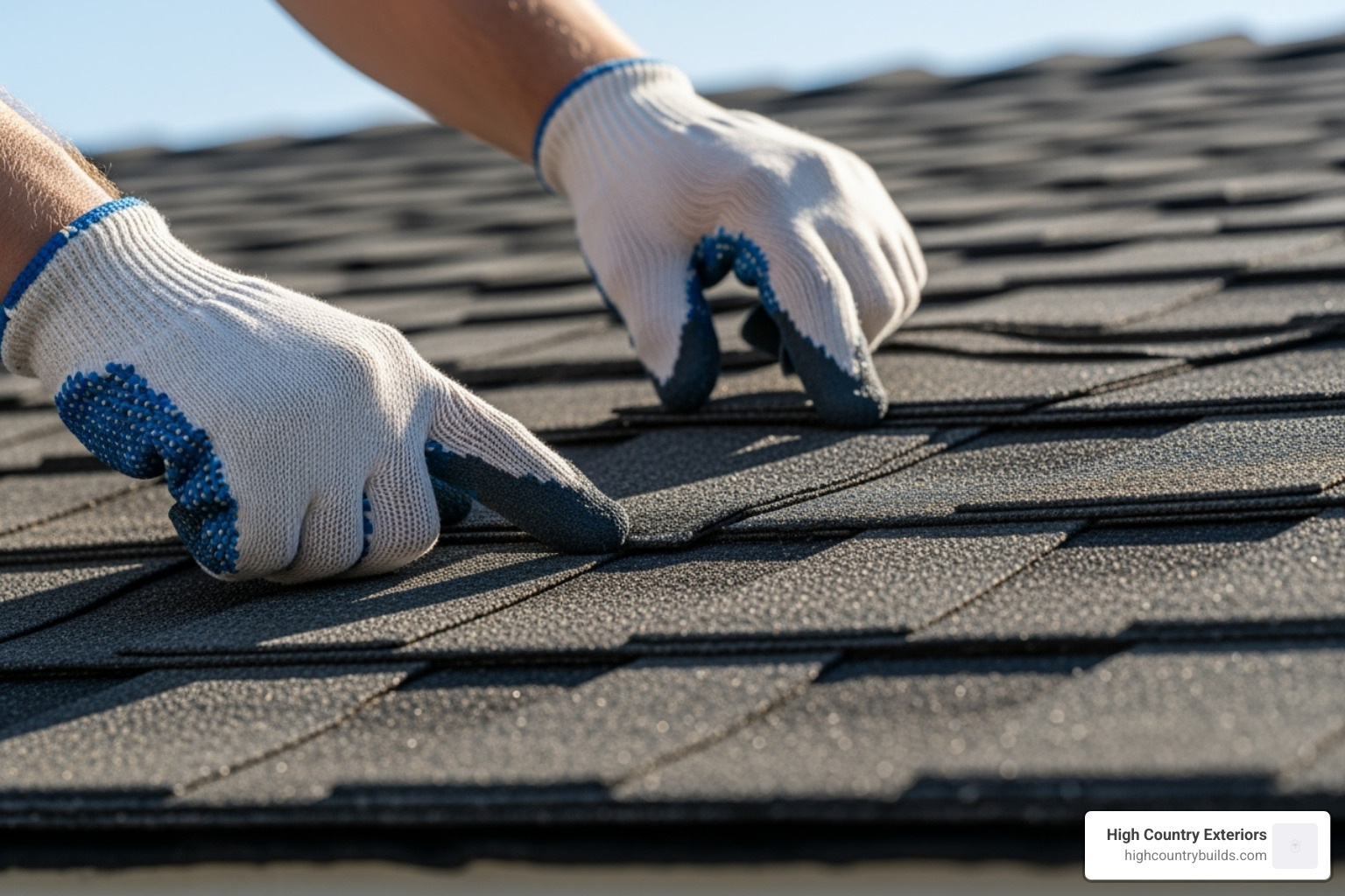 an inspector examining roof shingles up close - roof inspection cost