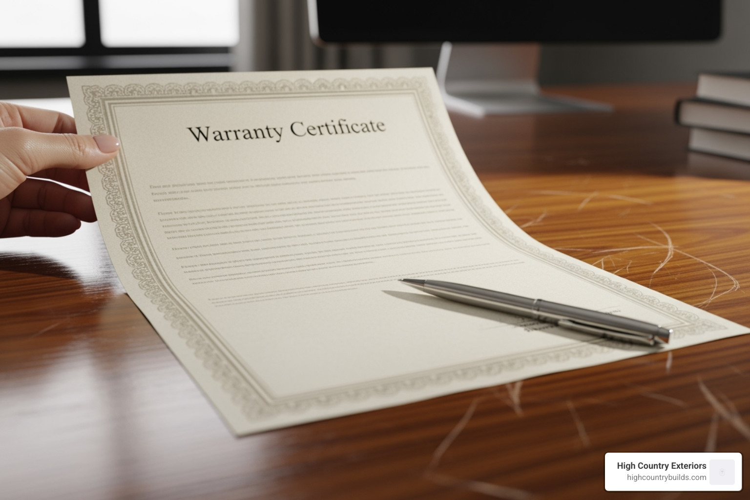 a warranty certificate - roofer company