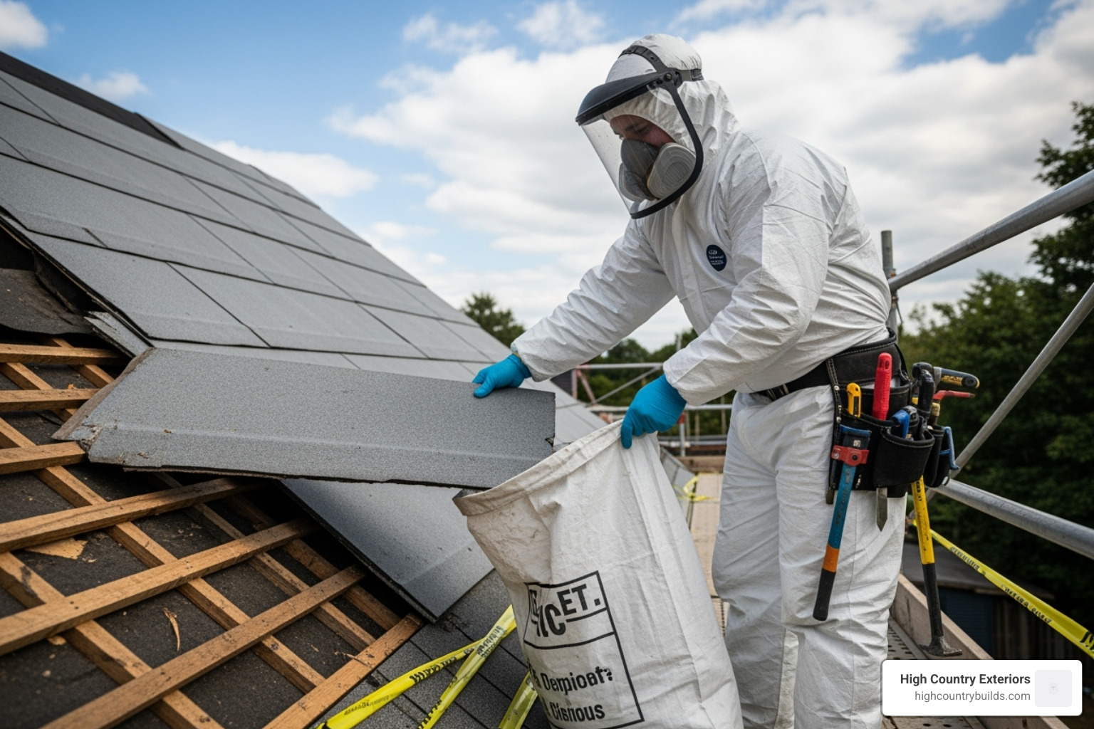 professional removing asbestos roof panels - asbestos roof replacement cost