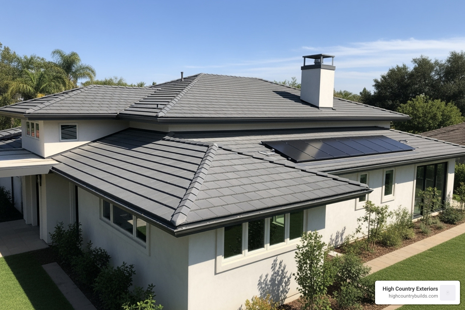 Beautifully restored roof on a modern home - roof restoration cost per m2
