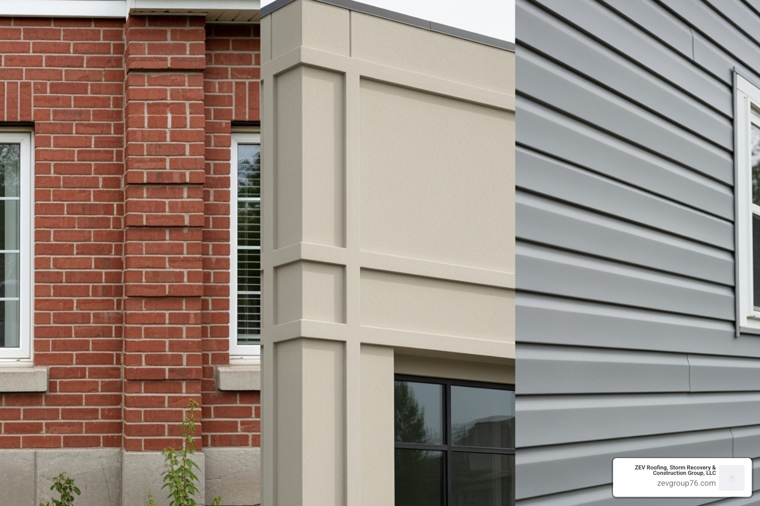 Different wall materials like brick, stucco, and siding - Exterior wall waterproofing Different wall materials like brick, stucco, and siding - Exterior wall waterproofing