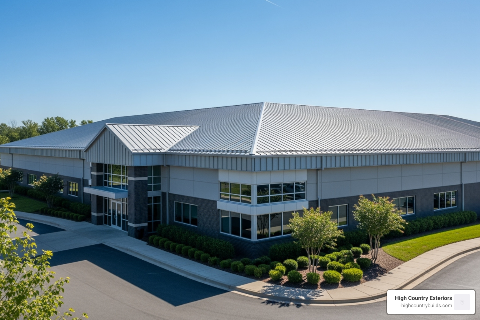large commercial building with a Galvalume roof - galvalume metal roof