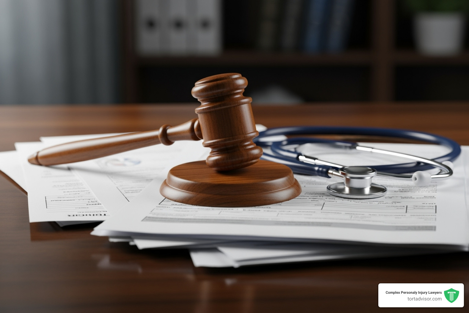 Gavel resting on a stack of medical documents, symbolizing legal accountability - depo-provera lawsuit side effects