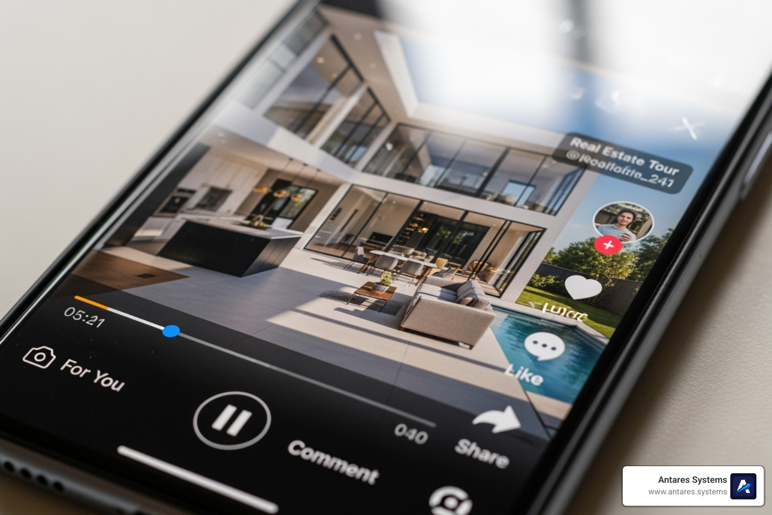 creative real estate TikTok video interface - social media for realtors