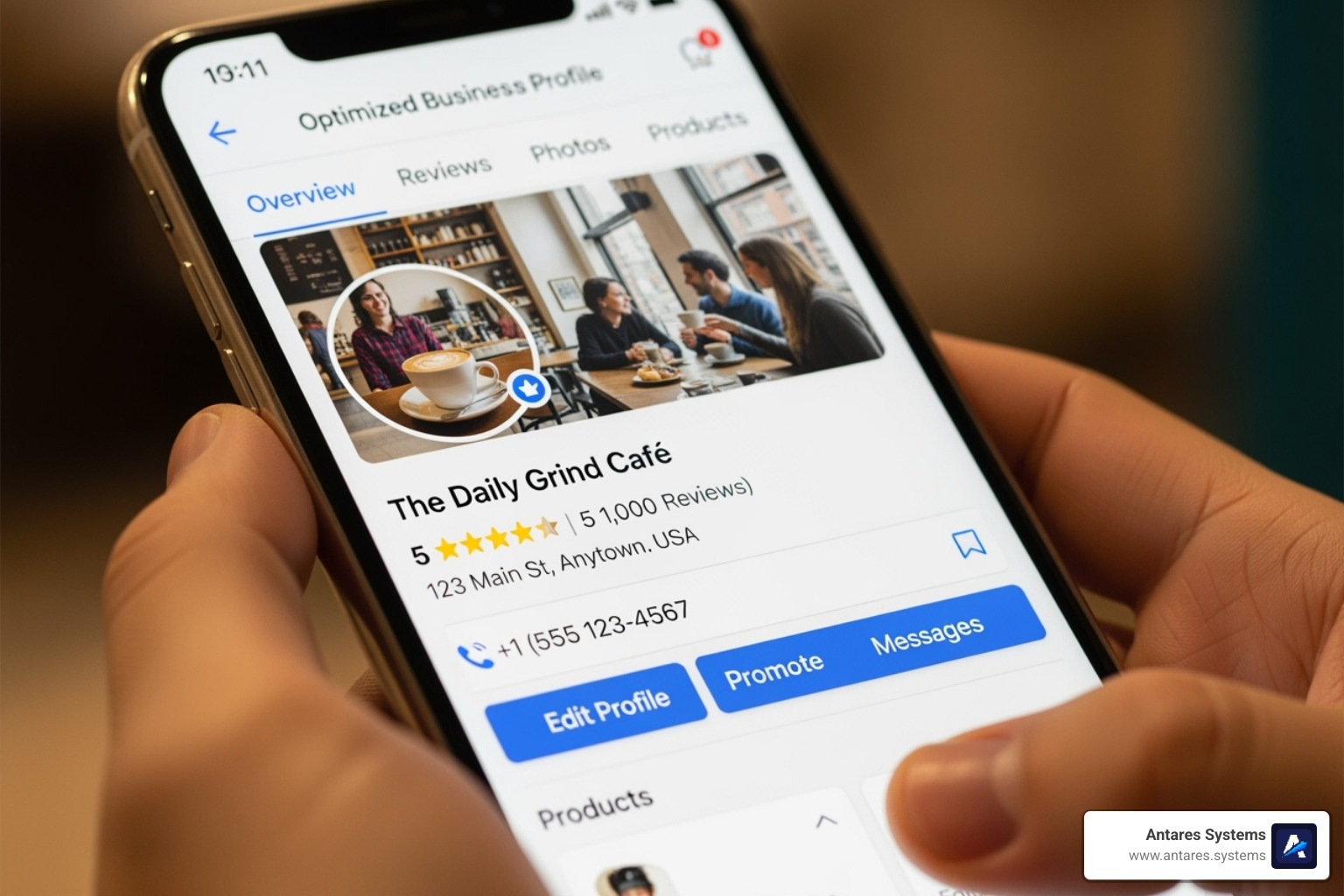 optimized Google Business Profile on smartphone - does seo work for small businesses