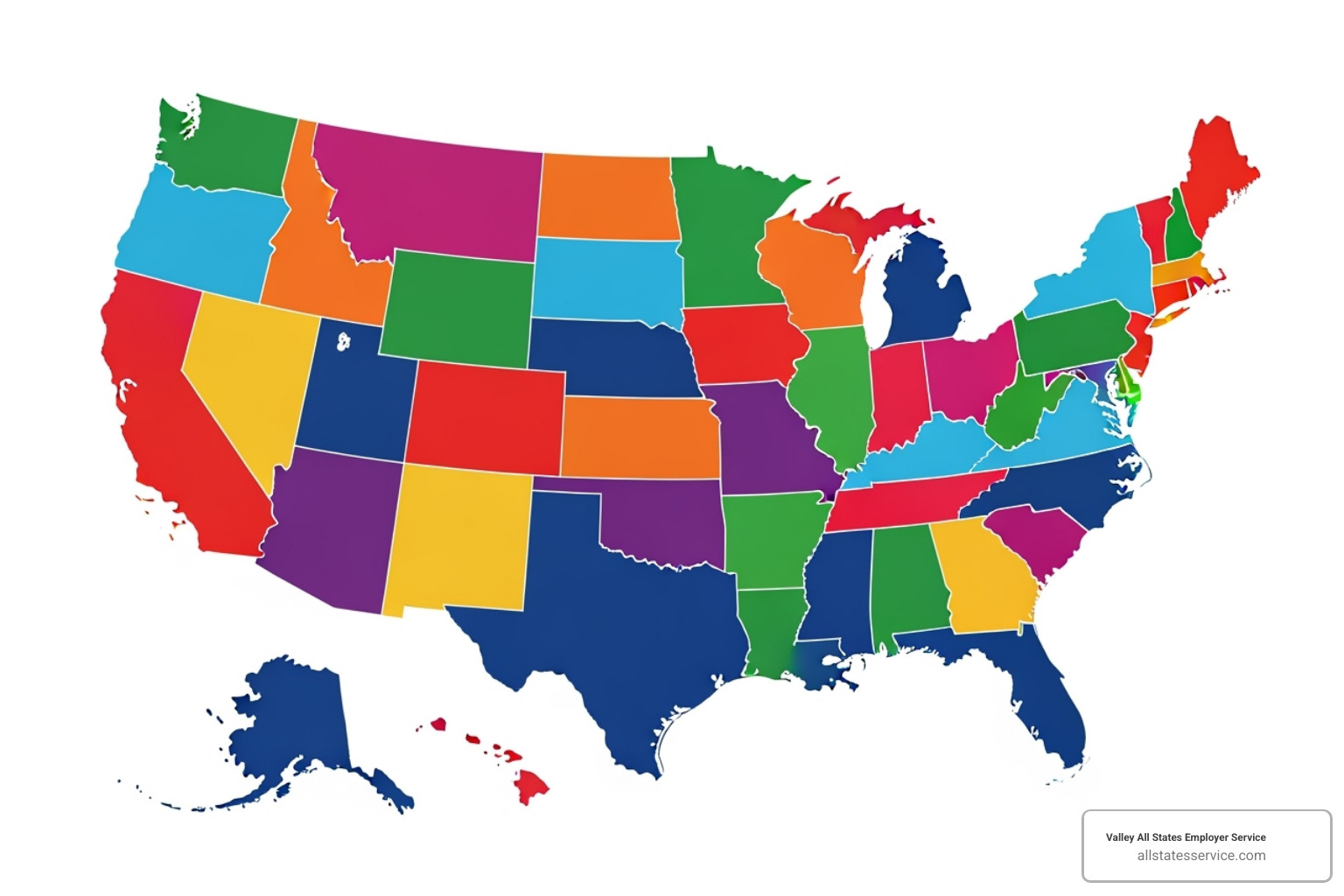 Color-coded US map showing states with mandatory, public-only, and voluntary/restricted E-Verify laws - E-Verify state requirements