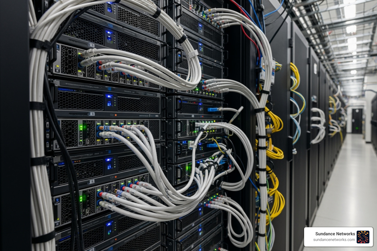 A server rack with a direct liquid cooling (DLC) system attached, showing coolant lines connected to individual server units - AI server hardware A server rack with a direct liquid cooling (DLC) system attached, showing coolant lines connected to individual server units - AI server hardware