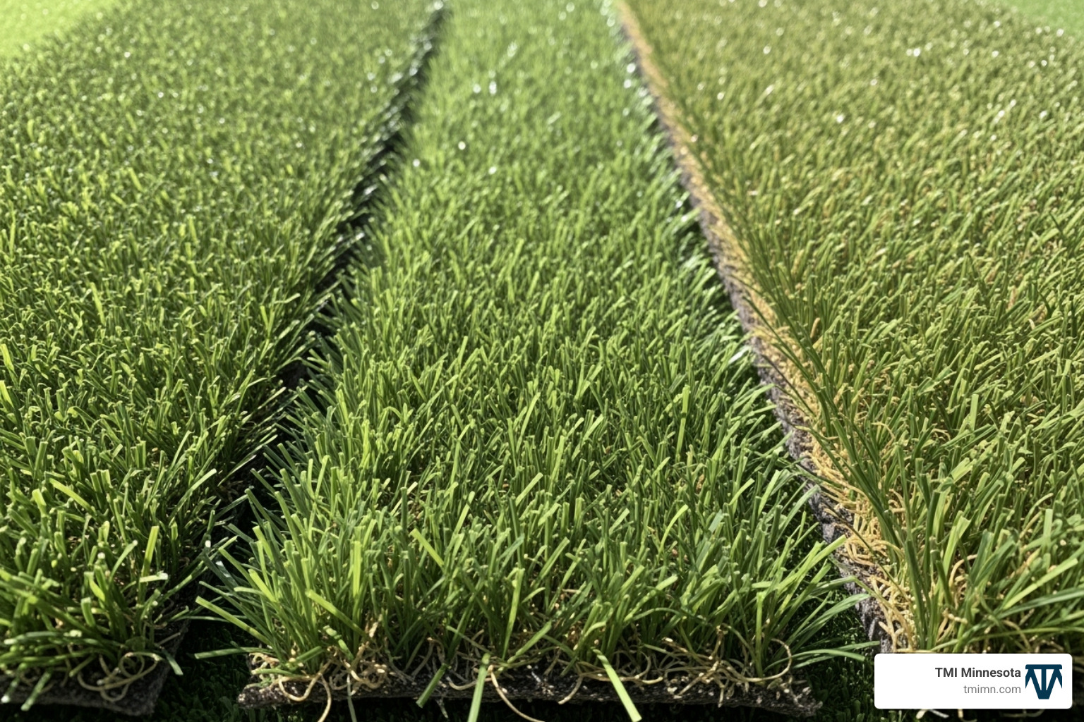image of different synthetic turf samples showing various pile heights and textures. - Backyard putting green