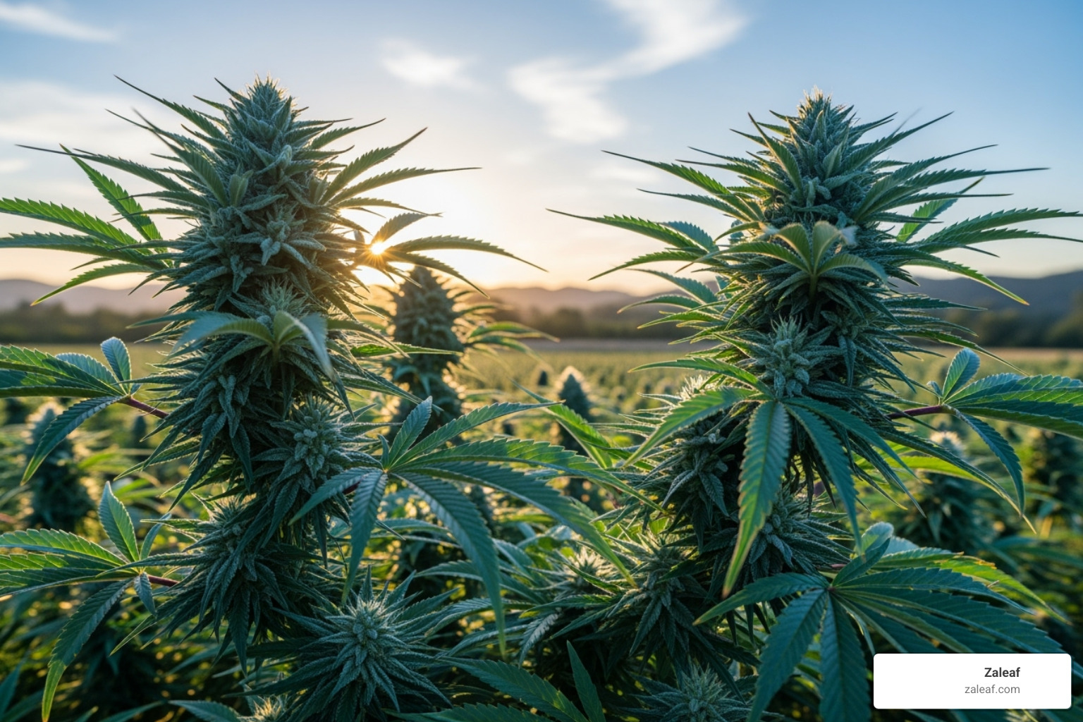 Lush cannabis plants with a blueish tint - blueberry kush vape