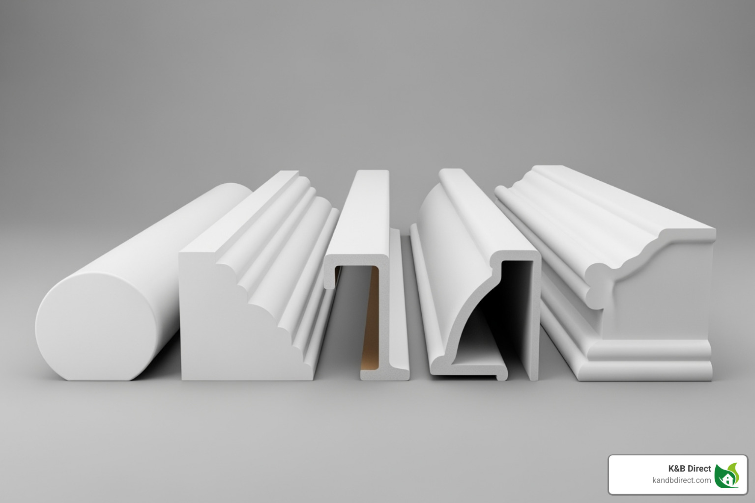 various PVC base cap moulding profiles side-by-side - pvc base cap moulding