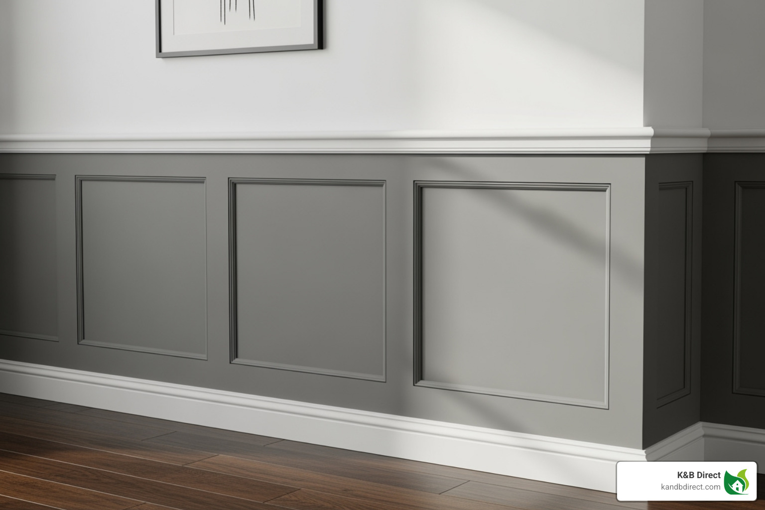 wainscoting wall created with PVC base cap moulding - pvc base cap moulding