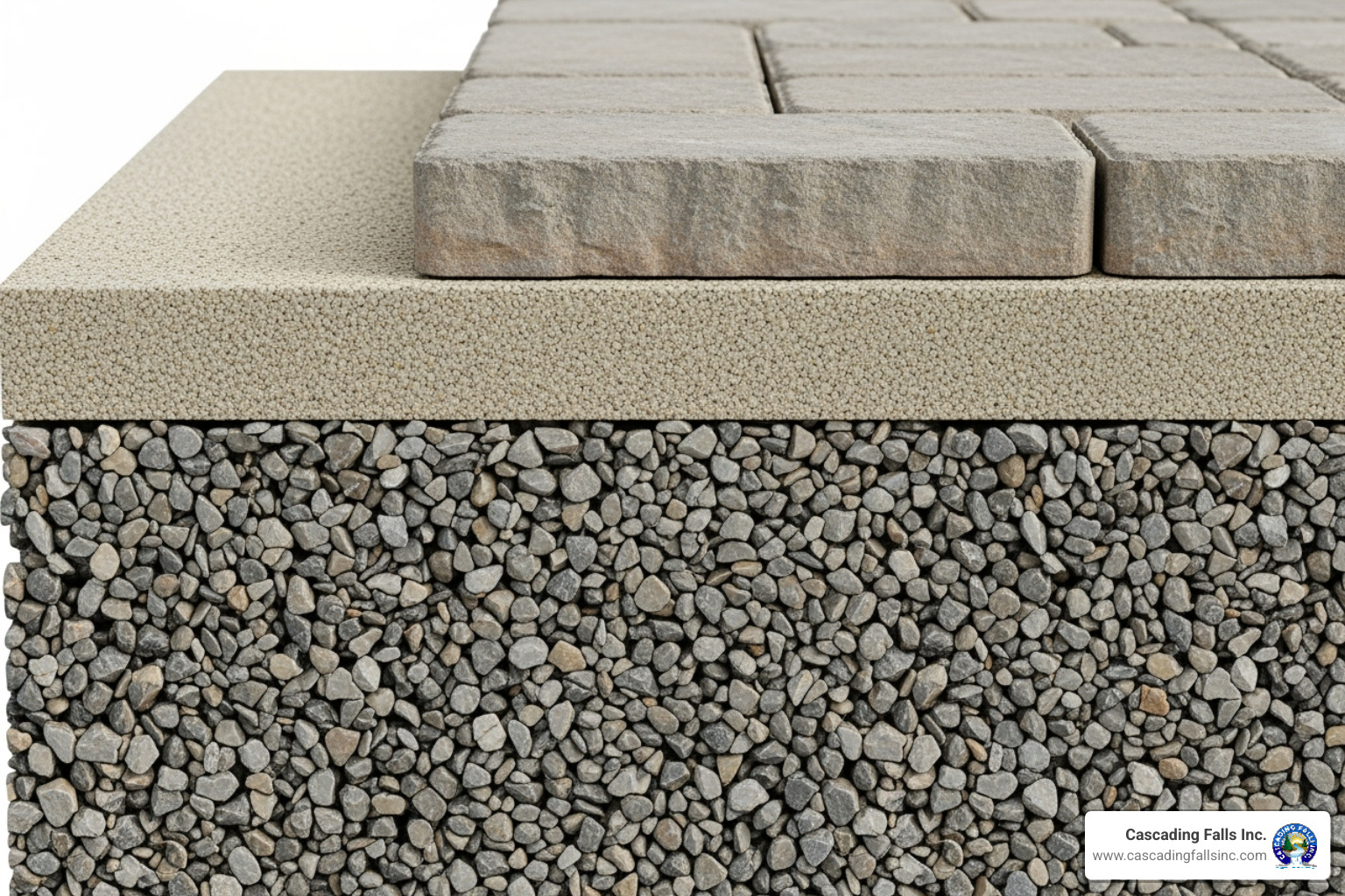 layers of paver base - building a paver patio with retaining wall