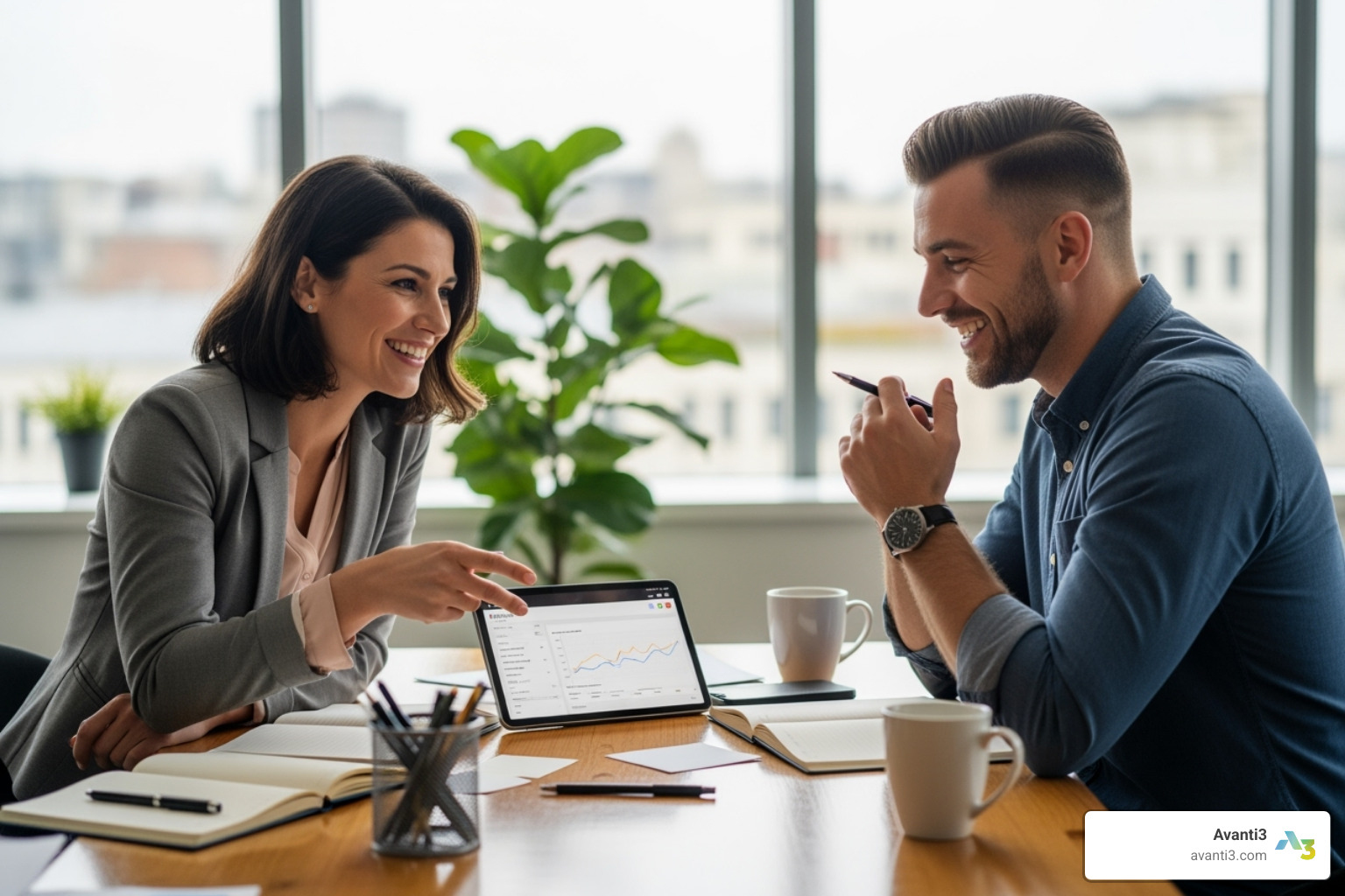 Brand manager and creator having a positive meeting - Brand and creator Brand manager and creator having a positive meeting - Brand and creator