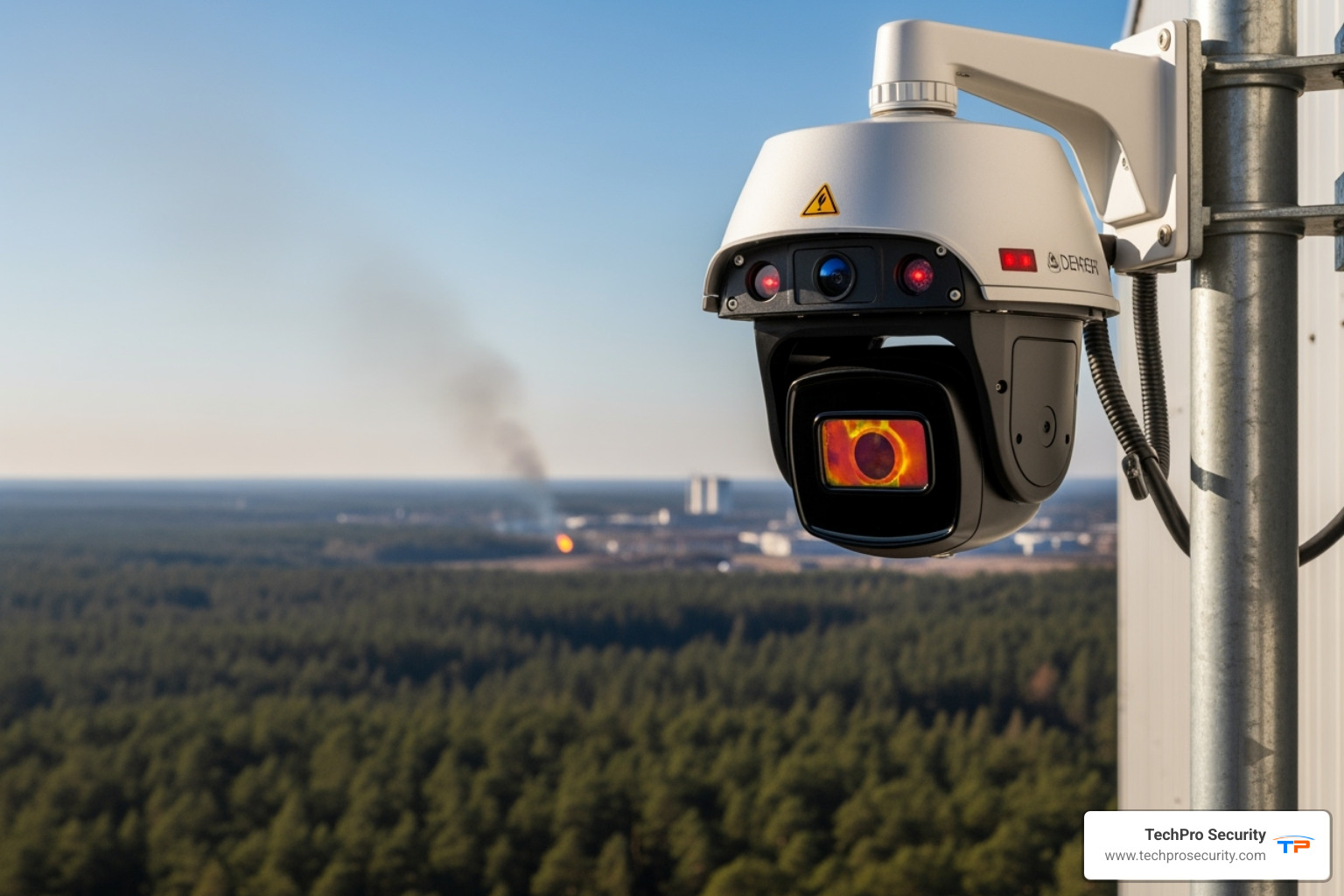 image of a video-based flame detection system in action - automatic fire alarm system