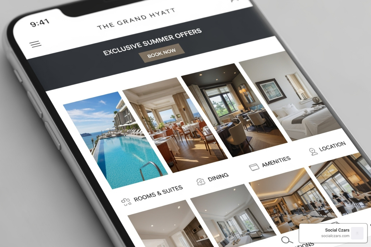 A website loading quickly on a mobile device - SEO for hotels