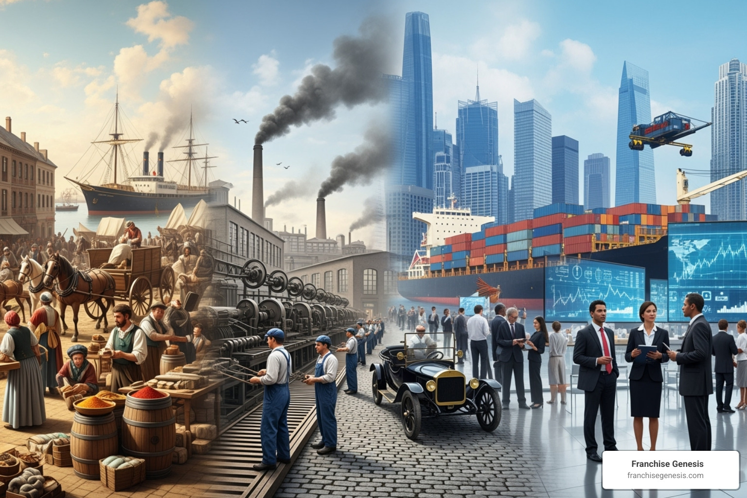 historical timeline showing the evolution of franchising - how does a franchise work