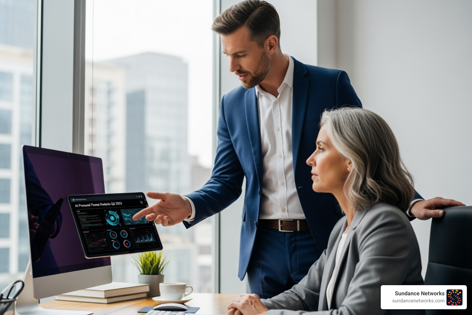 consultant presenting a GenAI-generated security report to a client - how cybersecurity consultants use ai consultant presenting a GenAI-generated security report to a client - how cybersecurity consultants use ai