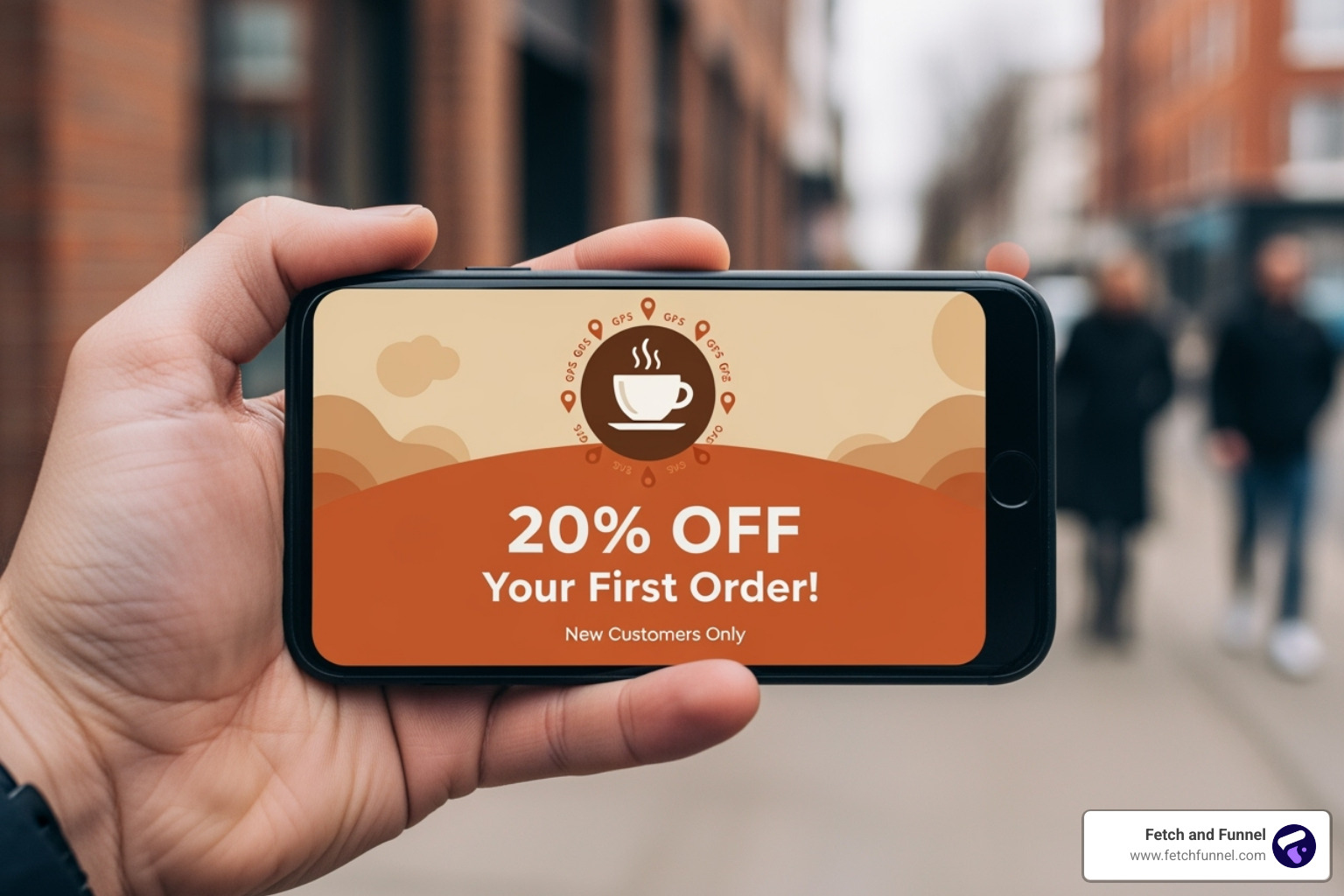 smartphone displaying a location-based offer - Cost of geofencing