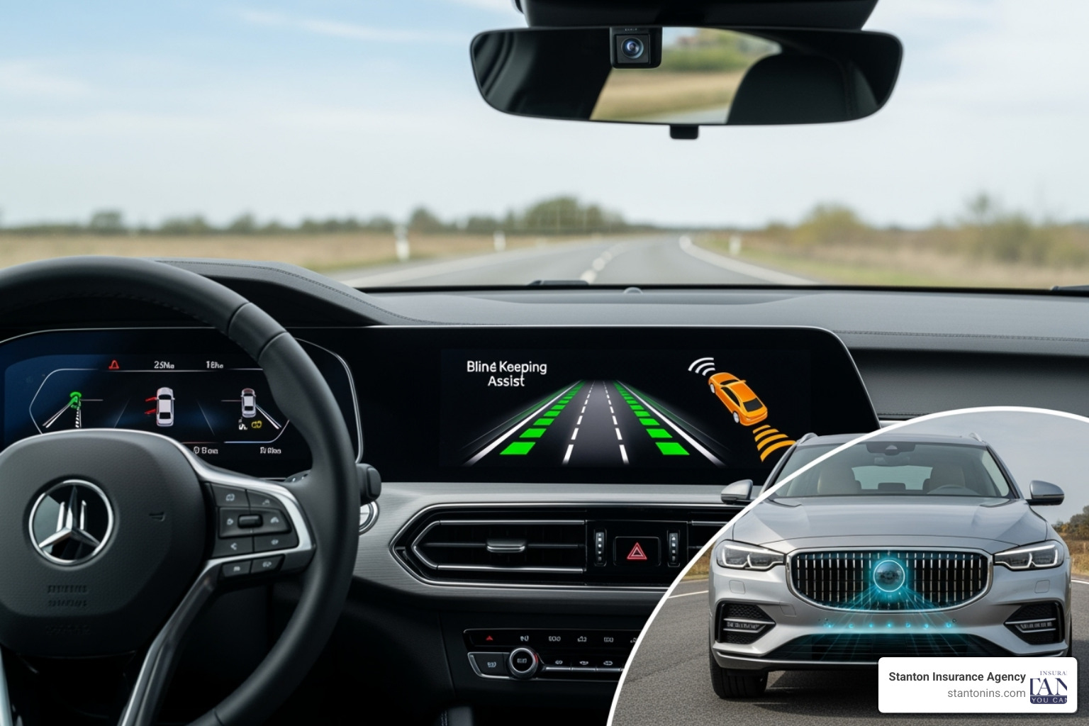 Car with advanced safety features highlighted - does liability insurance cost more depending on kind of car