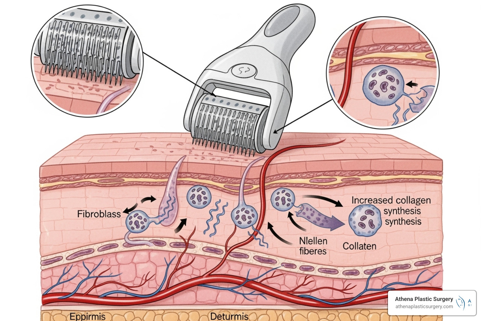 diagram of a microneedling procedure - Get smooth skin