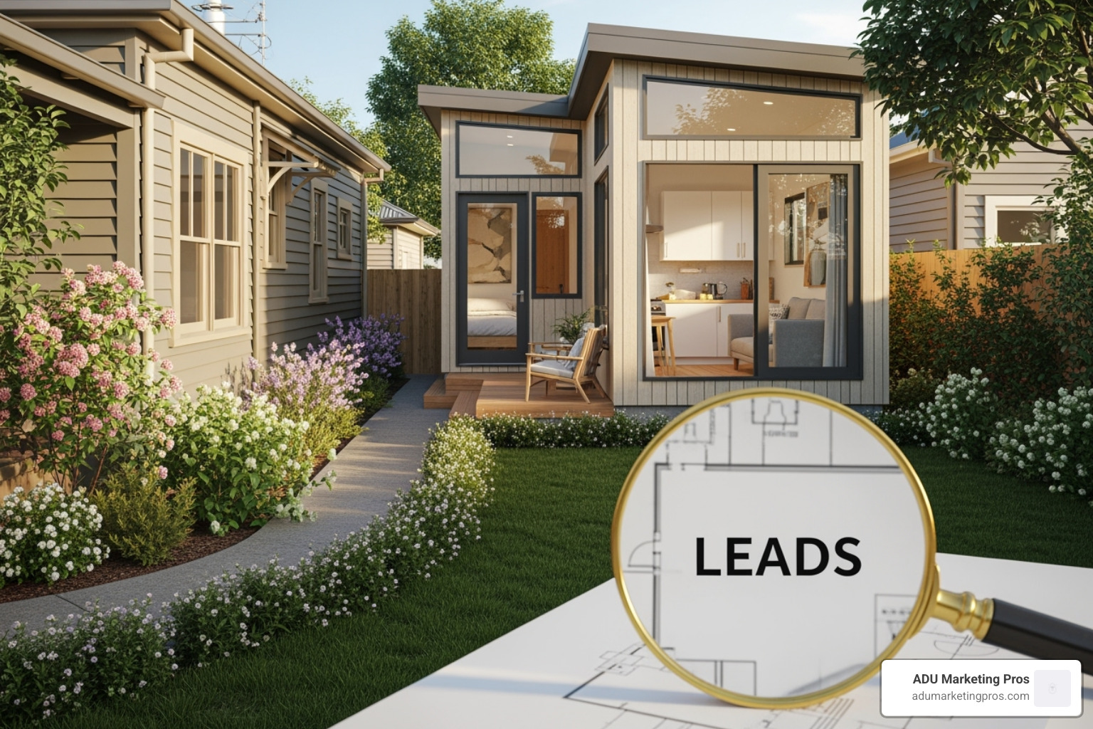 a marketing dashboard showing key metrics like Cost Per Lead, Appointment Rate, and Conversion Rate for an ADU campaign. - accessory dwelling unit leads