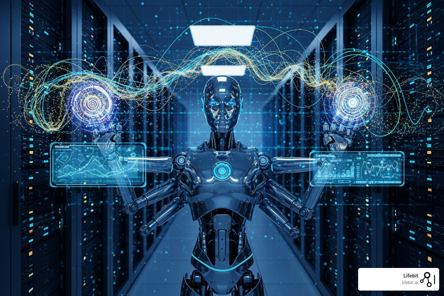 robot organizing data streams - Data governance platform