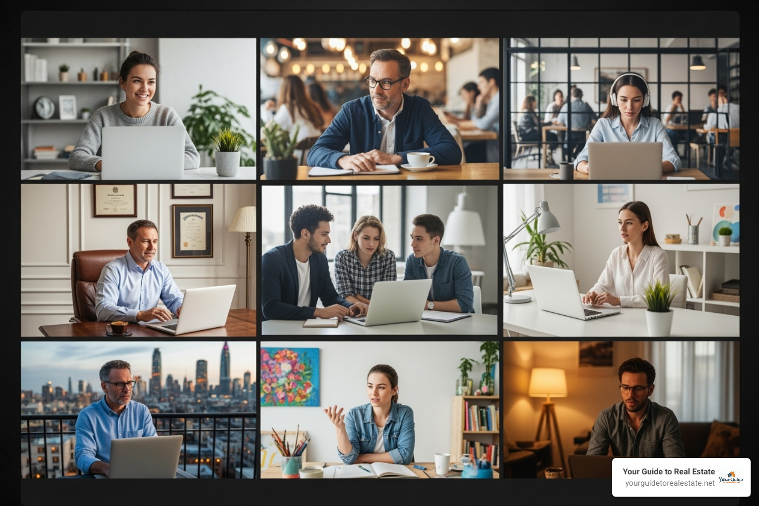 Image of a collaborative virtual meeting with agents from different locations - virtual commercial real estate brokerage