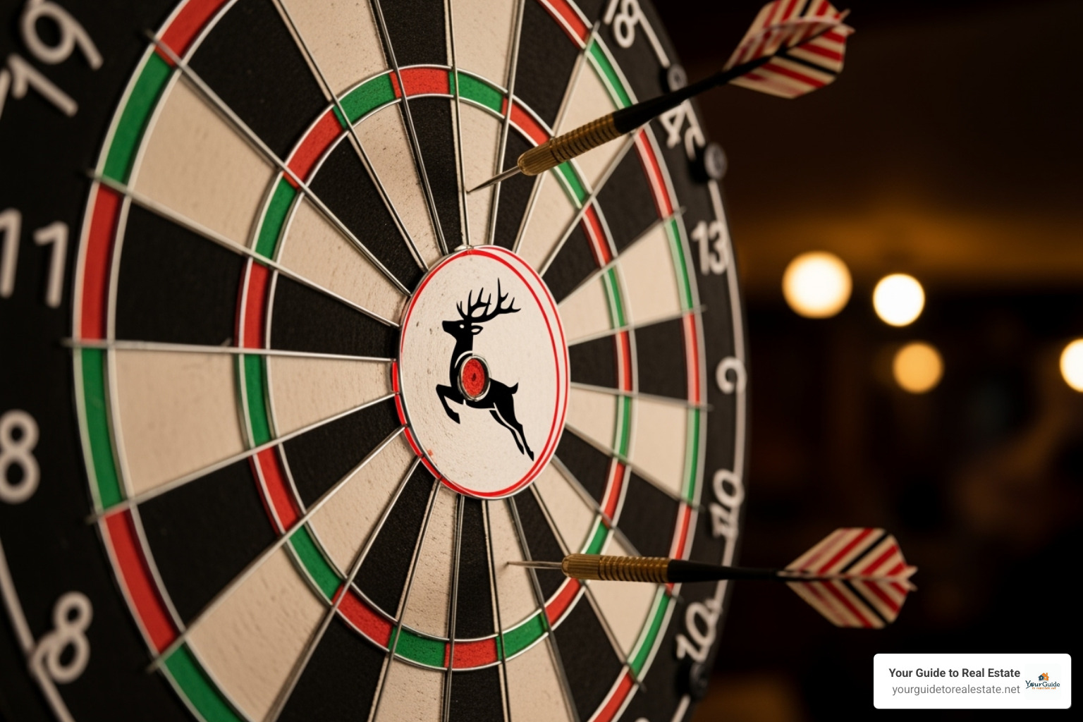 A dartboard with a competitor's logo in the center - website competitor analysis