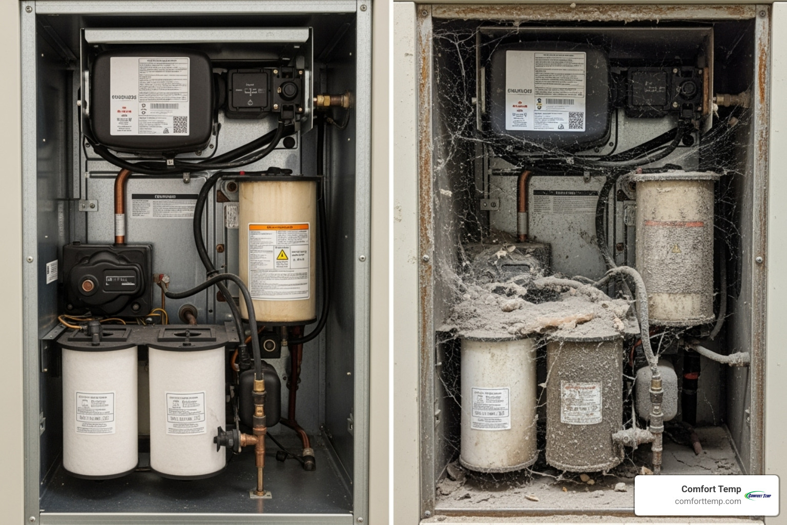 clean furnace interior versus a dusty one - furnace servicing near me clean furnace interior versus a dusty one - furnace servicing near me