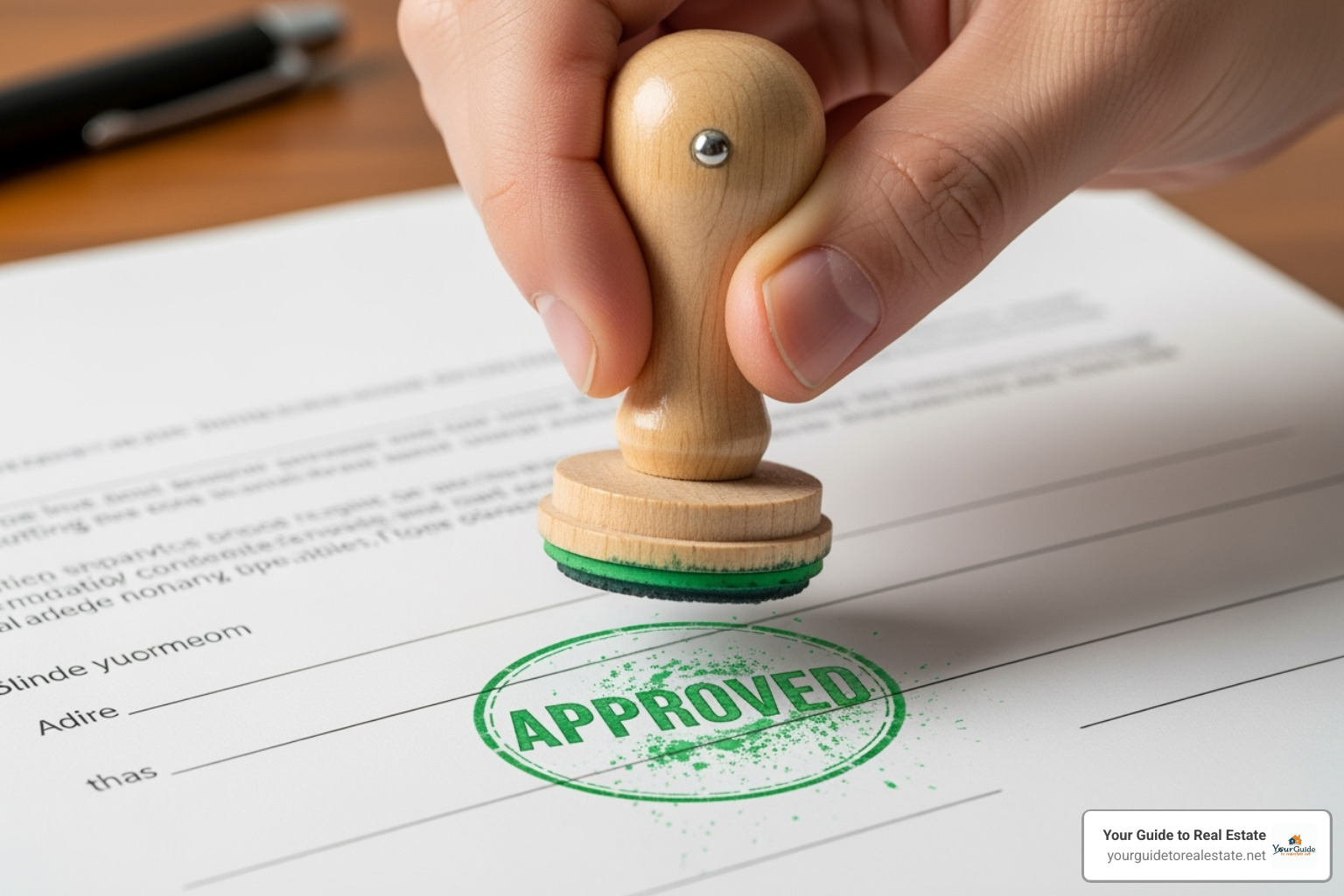 loan document getting a green approval stamp - house appraised at value