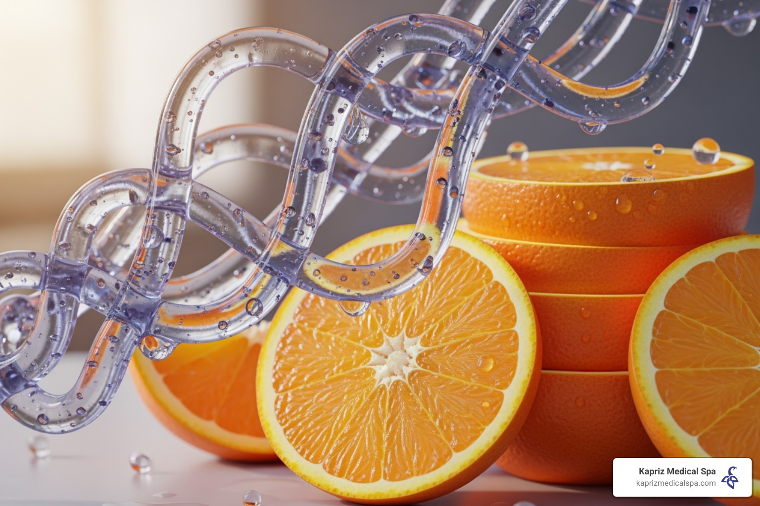 key ingredients like hyaluronic acid molecules and vitamin C oranges - daytime moisturizer for aging skin key ingredients like hyaluronic acid molecules and vitamin C oranges - daytime moisturizer for aging skin