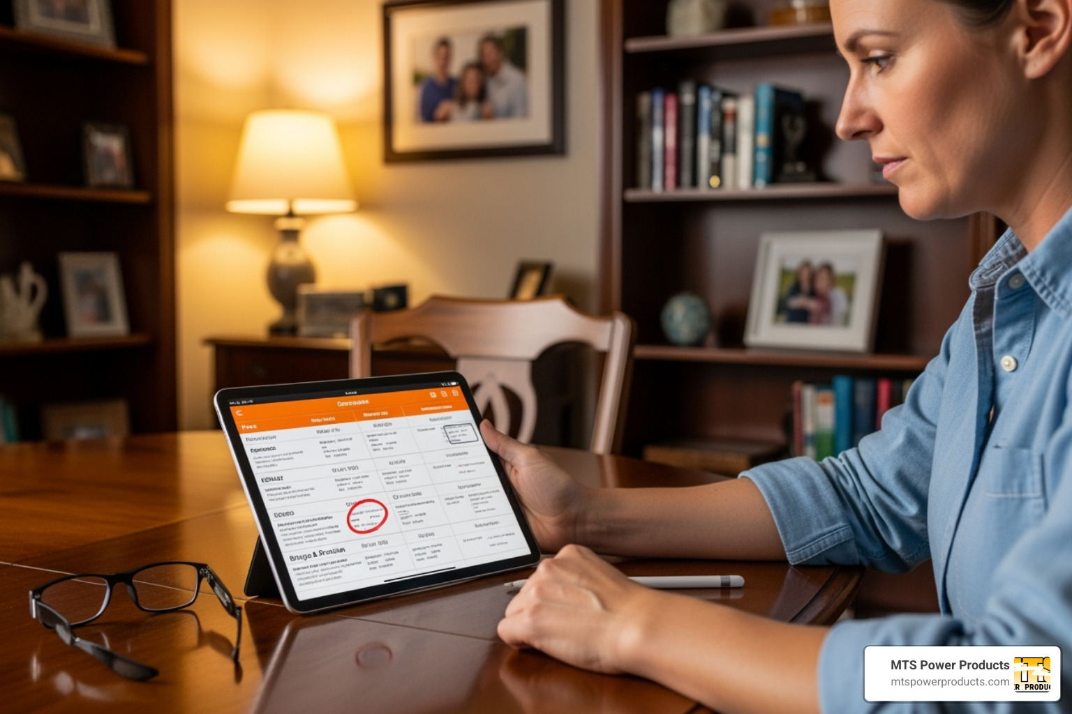 person reviewing generator quotes and specifications on a tablet - diesel backup generators