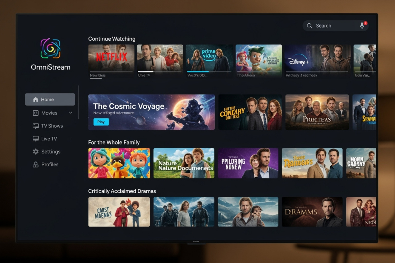 Unified streaming app interface showing Disney+ and Hulu content categories - disney hulu merger date Unified streaming app interface showing Disney+ and Hulu content categories - disney hulu merger date