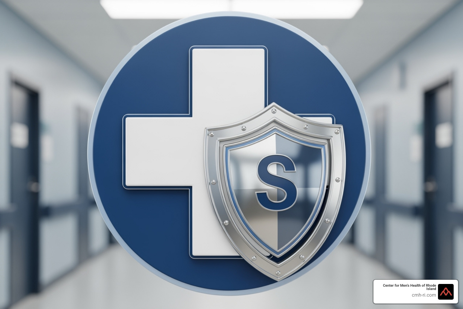 A medical cross symbol with a shield overlay, indicating safety and protection in medical contexts - cialis vs viagra
