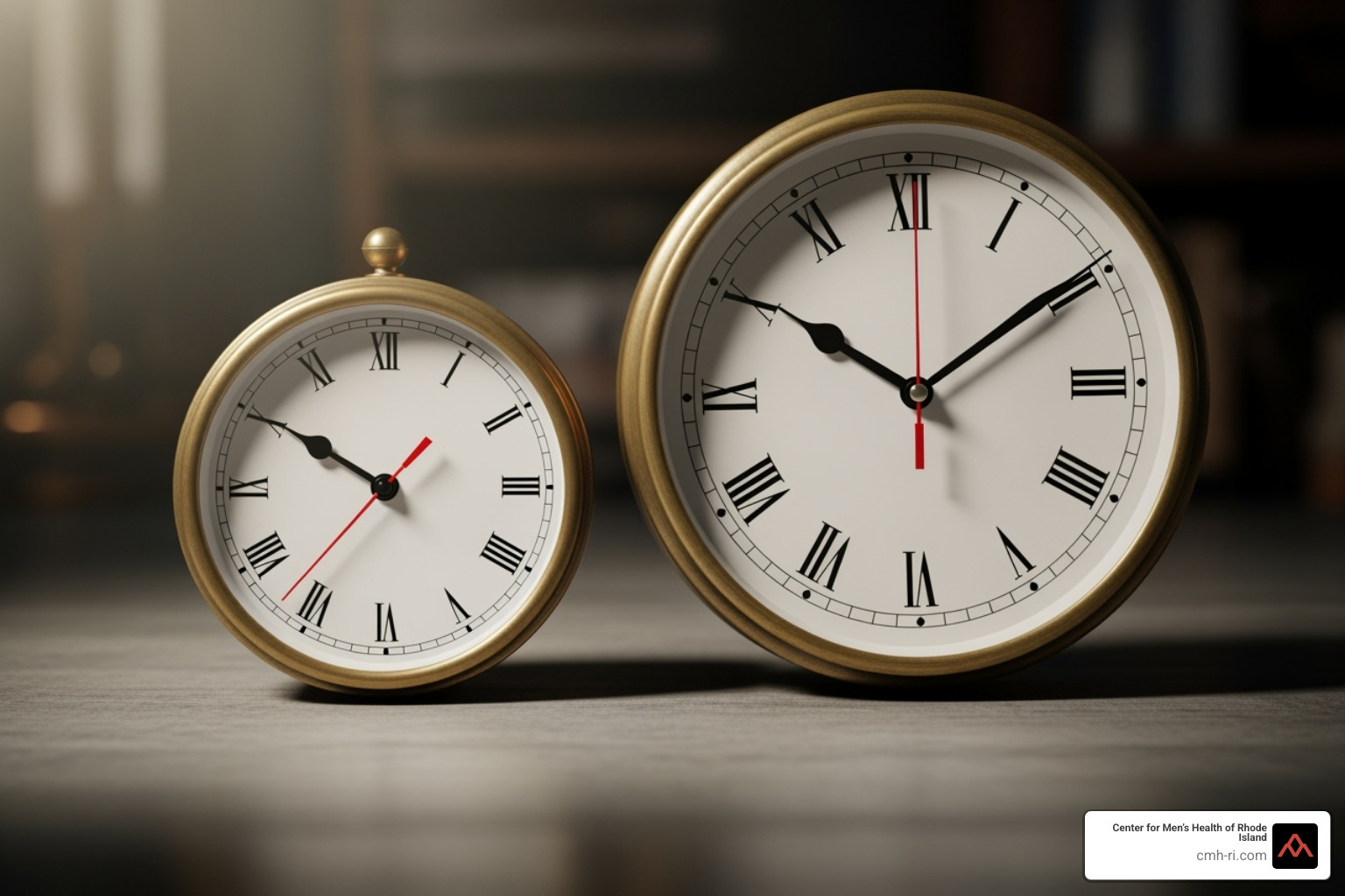 A clock graphic with two hands, one pointing to "4-6 hours" for Viagra and the other to "36 hours" for Cialis, visually representing their different durations - cialis vs viagra