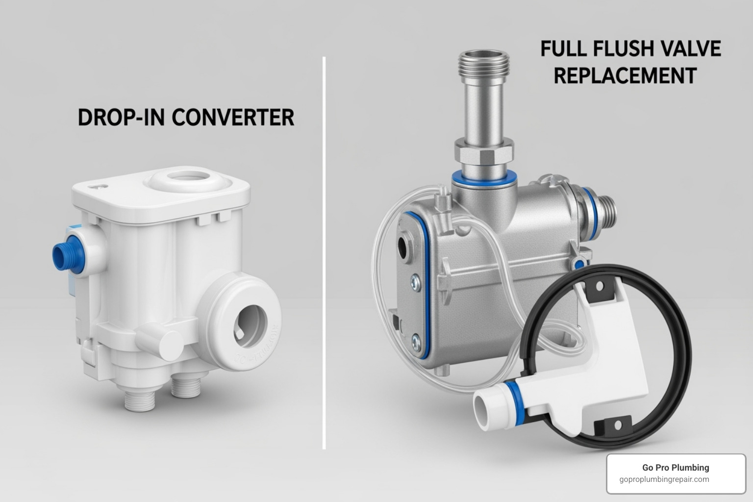 two different types of dual flush conversion kits - Dual flush conversion kit