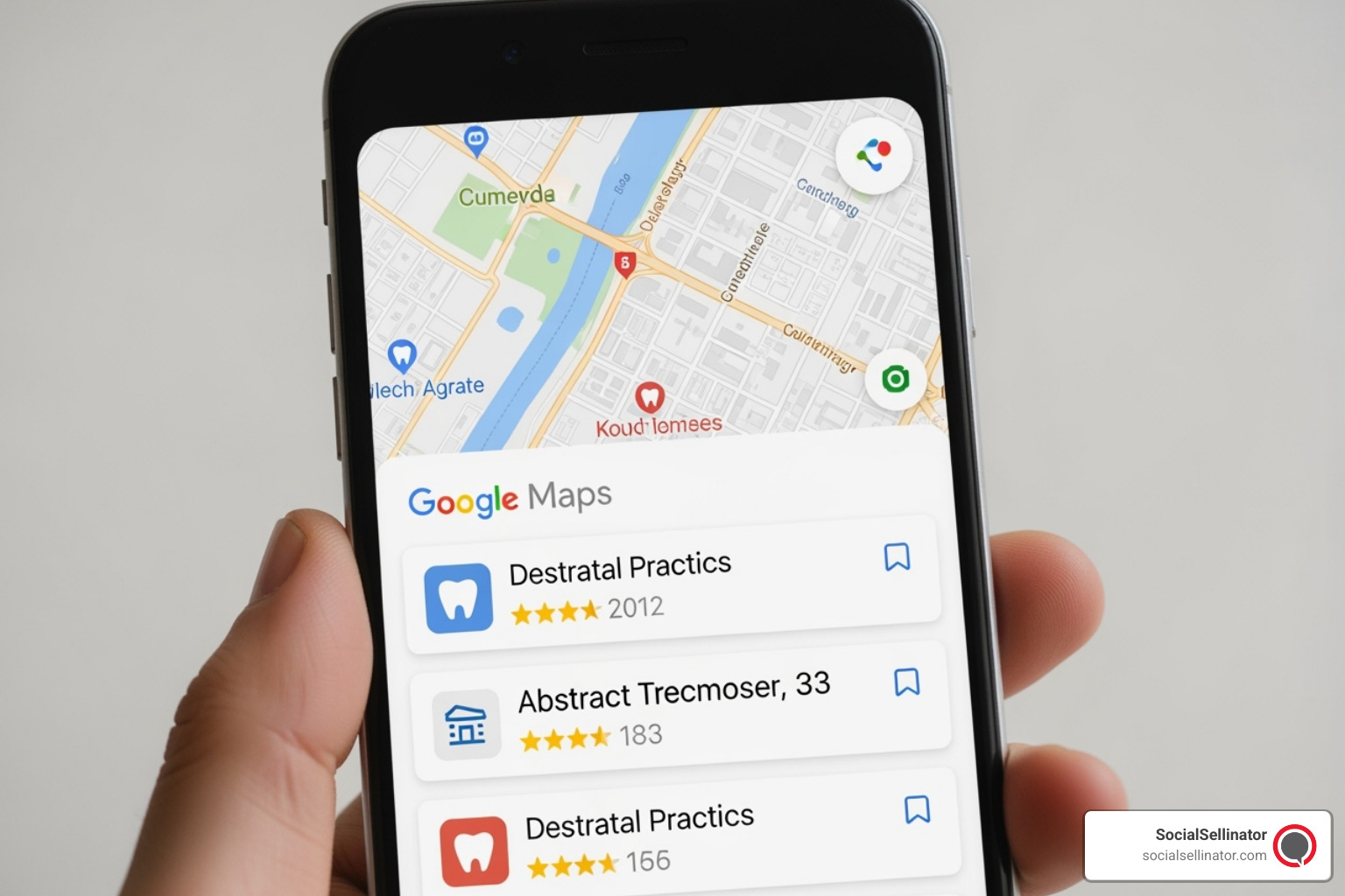 Google Maps local pack for "dentist near me" - Dental SEO San Jose
