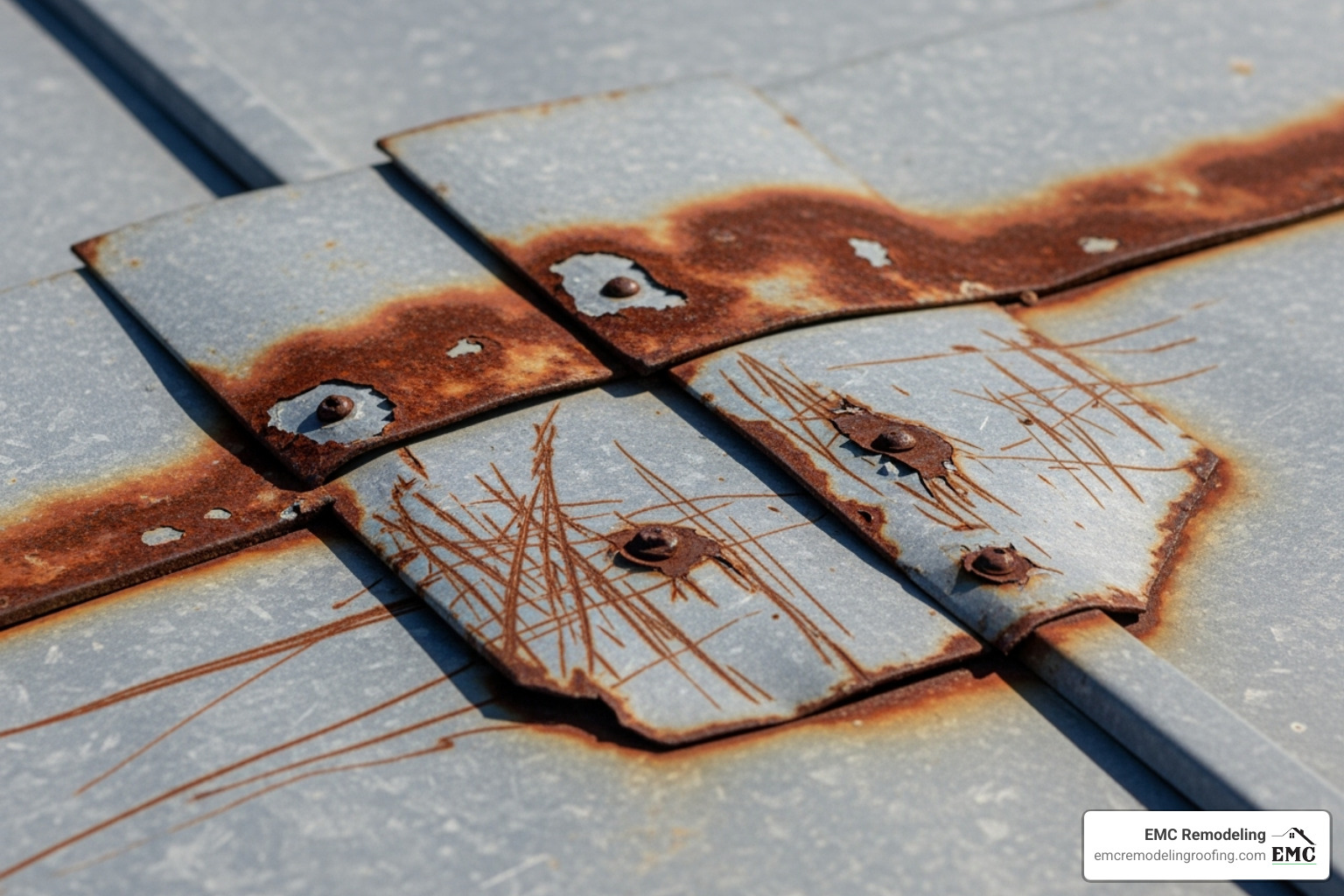 damaged metal shingle - metal shingle roofers near me