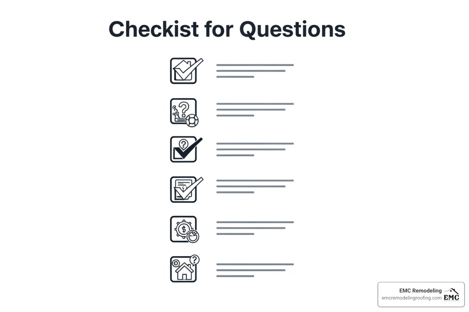 checklist of questions - metal shingle roofers near me