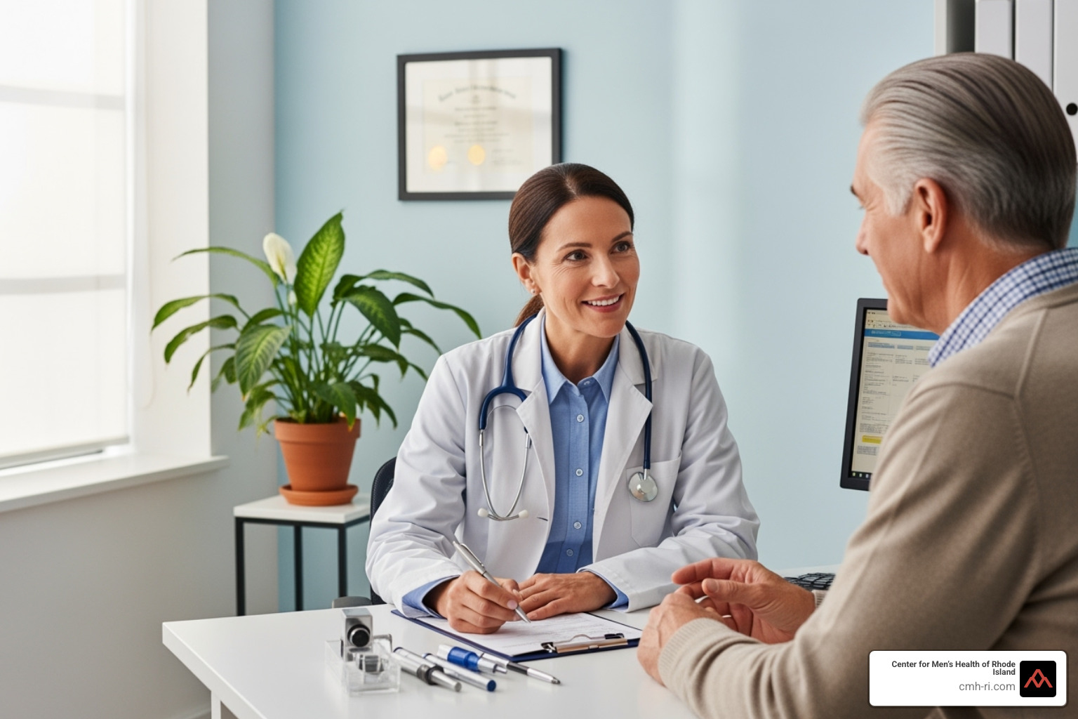 doctor consulting with a patient - enlarged prostate symptoms