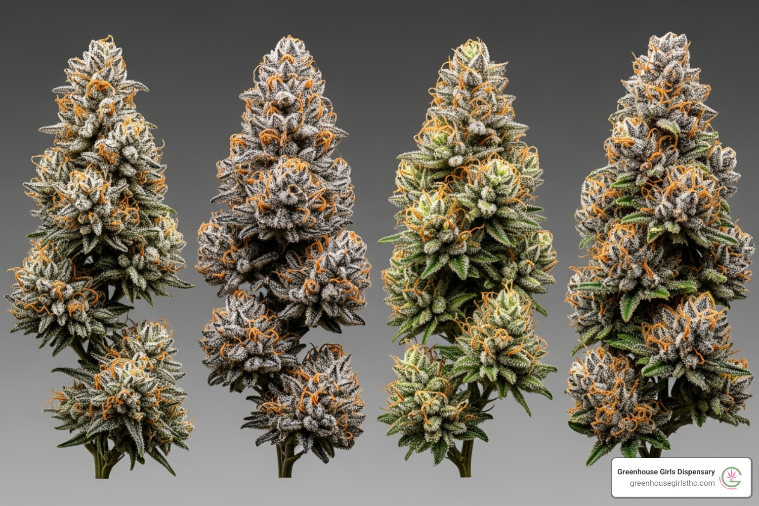 Different CBD flower strains with varied colors and bud structures - cbd flower no thc