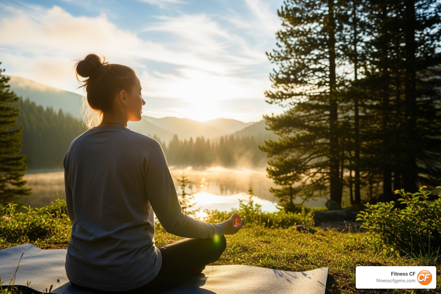 A person meditating peacefully outdoors, symbolizing the role of mental techniques in pain management - how to ease body pain
