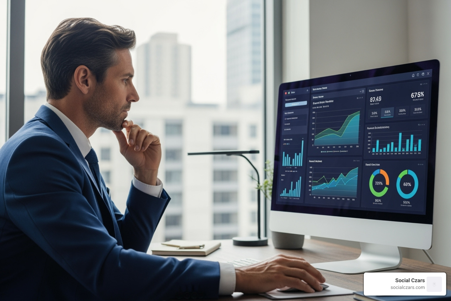 hotel manager analyzing a performance dashboard - hotel direct booking strategies