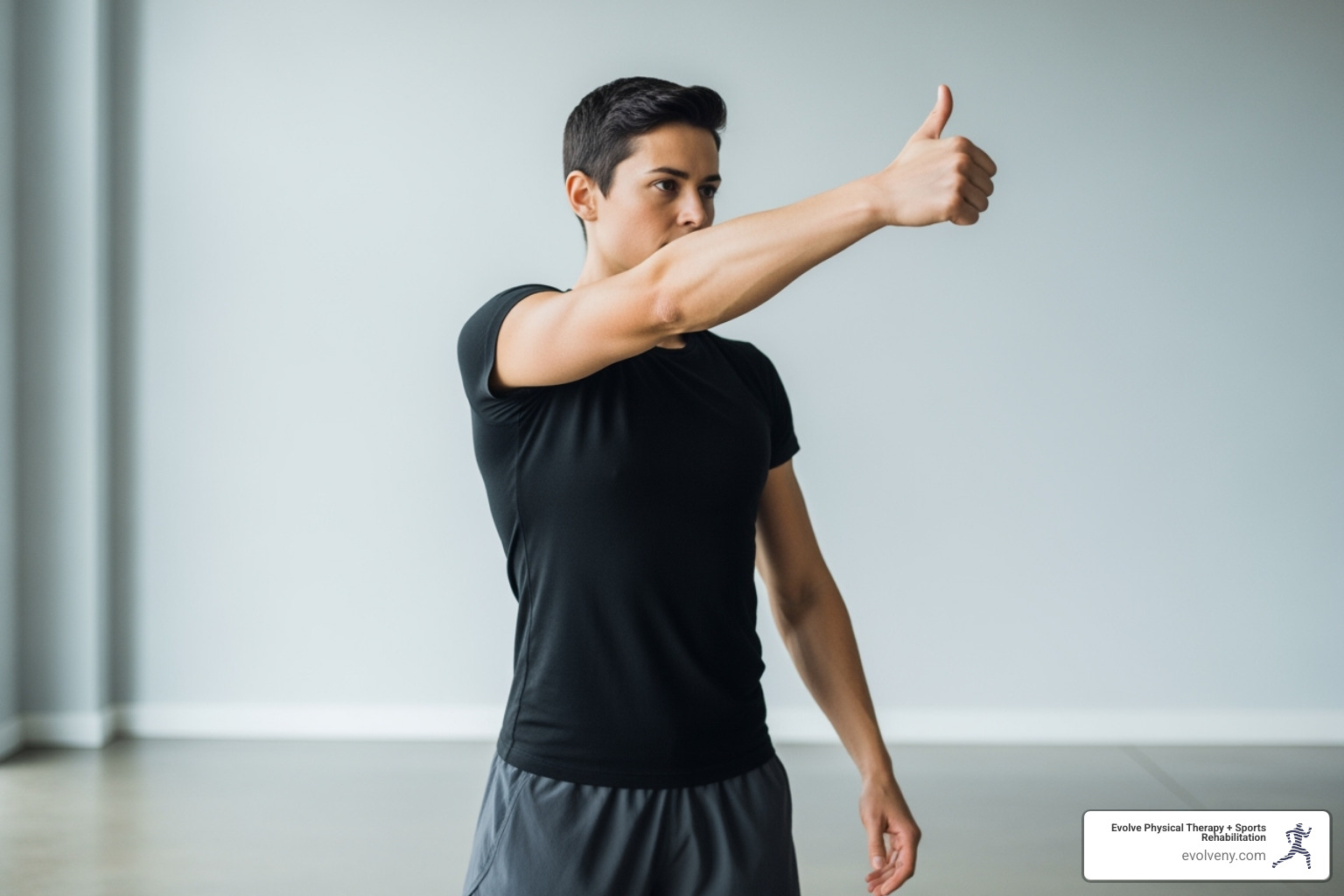 person performing Shoulder CARs - mobility movement training