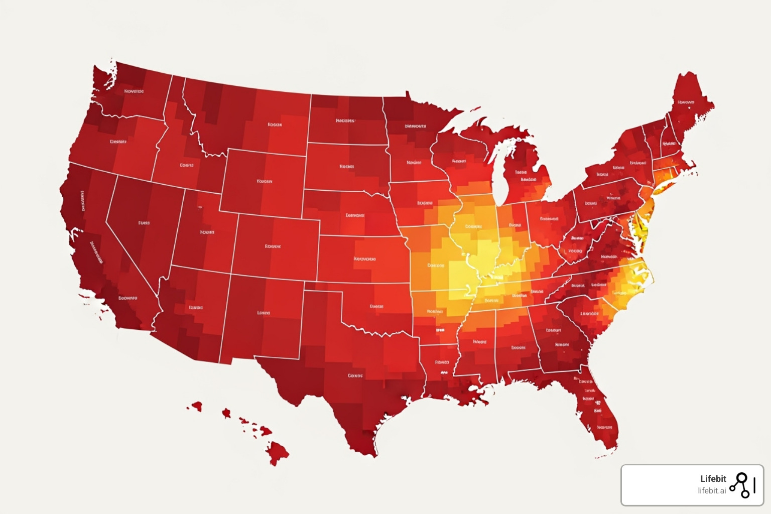 Map showing provider density - cms data
